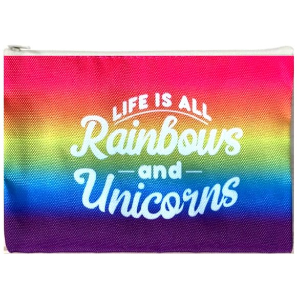 Handbags - *3/$15* Life is Rainbows & Unicorns Cosmetic Bag